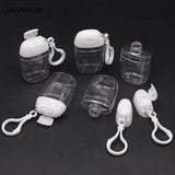 5Pcs 30ml Empty Hand Sanitizer Travel Holder Keychain Bottles