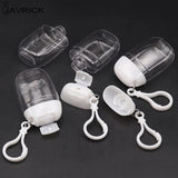 5Pcs 30ml Empty Hand Sanitizer Travel Holder Keychain Bottles