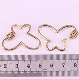 5Pcs Butterfly Screw Clasp Micro Pave Cz Interlocking Clasp DIY Jewelry Making