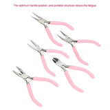5Pcs 4 Inch Pink Mini Metal Pliers Set Jewelry DIY Crafts