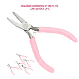 5Pcs 4 Inch Pink Mini Metal Pliers Set Jewelry DIY Crafts