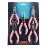 5Pcs 4 Inch Pink Mini Metal Pliers Set Jewelry DIY Crafts