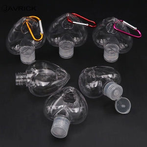 5Pcs 50ml Portable Heart Alcohol Spray Bottle Hand Sanitizer Travel Keychain