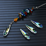 5Pcs 50mm 63mm Glass Teardrop Charms Crystal Pendants Sun Catcher Chandelier