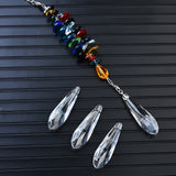 5Pcs 50mm 63mm Glass Teardrop Charms Crystal Pendants Sun Catcher Chandelier