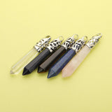 5Pcs 60MM Pendant Charm Crystal Rock Lapiz Lazuli Blue Sandstone Tiger Eye