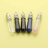 5Pcs 60MM Pendant Charm Crystal Rock Lapiz Lazuli Blue Sandstone Tiger Eye