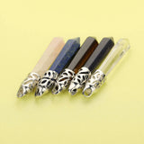 5Pcs 60MM Pendant Charm Crystal Rock Lapiz Lazuli Blue Sandstone Tiger Eye