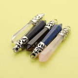 5Pcs 60MM Pendant Charm Crystal Rock Lapiz Lazuli Blue Sandstone Tiger Eye