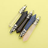 5Pcs 60MM Pendant Charm Crystal Rock Lapiz Lazuli Blue Sandstone Tiger Eye