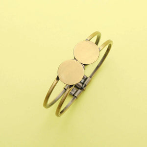 5Pcs 6MM Double Round Disc DIY Blank Bracelet Bangle