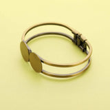 5Pcs 6MM Double Round Disc DIY Blank Bracelet Bangle