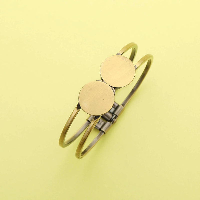 5Pcs 6MM Double Round Disc DIY Blank Bracelet Bangle