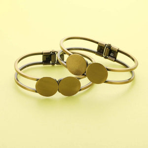 5Pcs 6MM Double Round Disc DIY Blank Bracelet Bangle