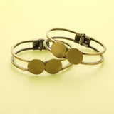 5Pcs 6MM Double Round Disc DIY Blank Bracelet Bangle