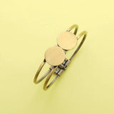 5Pcs 6MM Double Round Disc DIY Blank Bracelet Bangle
