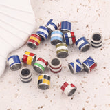 5Pcs Colorful Flag Bead Stainless Steel Ball for DIY Jewelry
