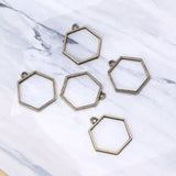 5Pcs Hollow Frame Open Back Bezel Pendant Resin Pressed Flower Jewelry Making