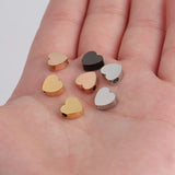 5Pcs 8mm Rose Plated Heart Spacer Beads for DIY Jewelry