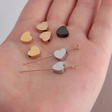 5Pcs 8mm Rose Plated Heart Spacer Beads for DIY Jewelry