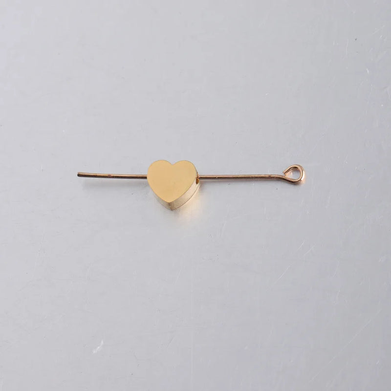 5Pcs 8mm Rose Plated Heart Spacer Beads for DIY Jewelry