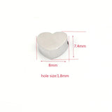5Pcs 8mm Rose Plated Heart Spacer Beads for DIY Jewelry