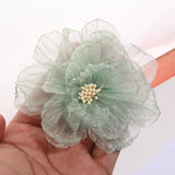 5Pcs Chiffon Fabric Flowers Wedding Dress Hats Decoration DIY Accessories