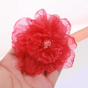 5Pcs Chiffon Fabric Flowers Wedding Dress Hats Decoration DIY Accessories