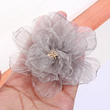 5Pcs Chiffon Fabric Flowers Wedding Dress Hats Decoration DIY Accessories