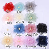 5Pcs Chiffon Fabric Flowers Wedding Dress Hats Decoration DIY Accessories