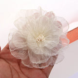 5Pcs Chiffon Fabric Flowers Wedding Dress Hats Decoration DIY Accessories