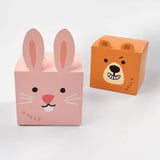 5Pcs 9x9x9cm Square Pink Animal Candy Box