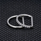 5Pcs Titanium Nose Ring 16G CZ Paved Segment Ring Cartilage