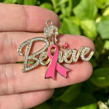 5Pcs Afro Queen Charms Red Ribbon Breast Cancer Awareness Survivor Pendant