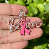 5Pcs Afro Queen Charms Red Ribbon Breast Cancer Awareness Survivor Pendant