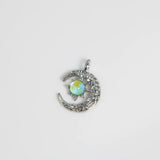5Pcs Zircon Crescent Moon Charms for DIY Jewelry Making