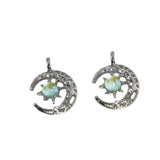 5Pcs Zircon Crescent Moon Charms for DIY Jewelry Making