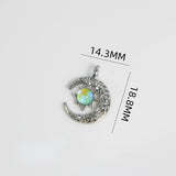 5Pcs Zircon Crescent Moon Charms for DIY Jewelry Making