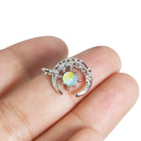 5Pcs Zircon Crescent Moon Charms for DIY Jewelry Making