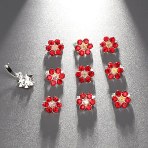 5Pcs Rhinestone Flower Hair Clips Hair Claw Hairpins