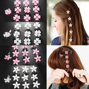 5Pcs Rhinestone Flower Hair Clips Hair Claw Hairpins