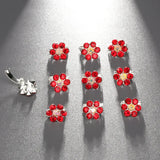 5Pcs Rhinestone Flower Hair Clips Hair Claw Hairpins