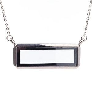 5Pcs Alloy Rectangle Necklace Glass Memory Charm Locket Pendant