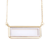 5Pcs Alloy Rectangle Necklace Glass Memory Charm Locket Pendant