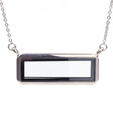 5Pcs Alloy Rectangle Necklace Glass Memory Charm Locket Pendant