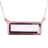 5Pcs Alloy Rectangle Necklace Glass Memory Charm Locket Pendant