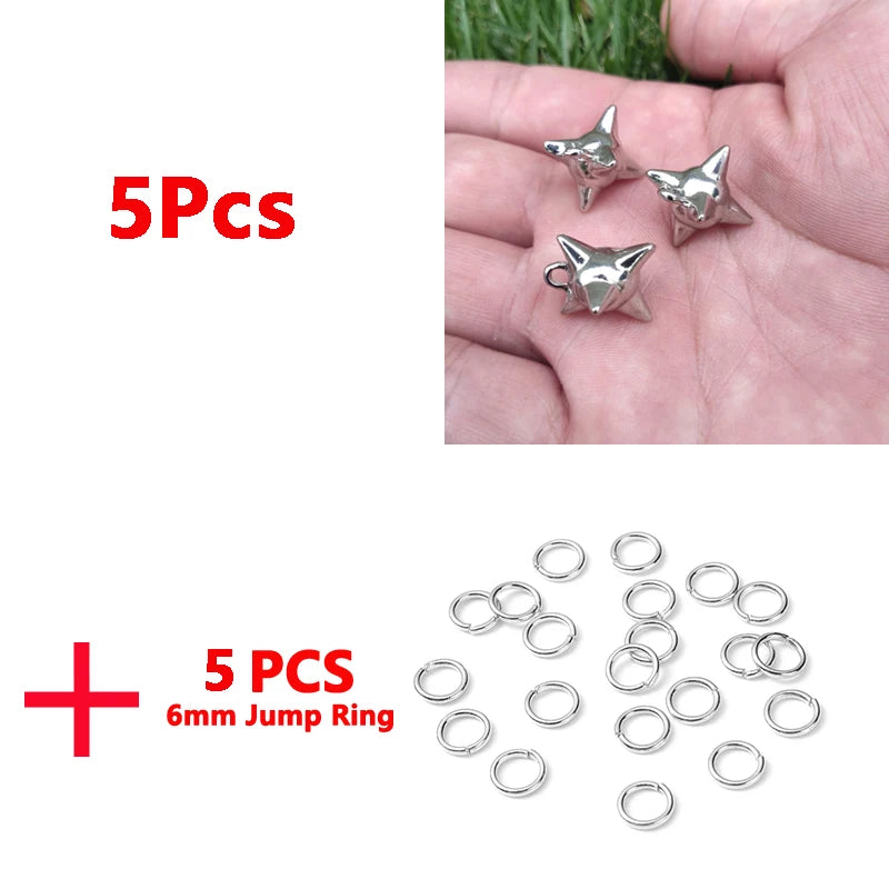 5Pcs Alloy Thorns Charms Solid Ball Geometry Pendants DIY Jewelry Making