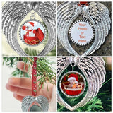 5Pcs Angel Wing Pendants Heart Shaped Ornaments DIY Pendant -Silver