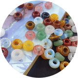 5Pcs Big Hole Beads Natural Semi-precious Stone Loose Beads Hole Size 6mm