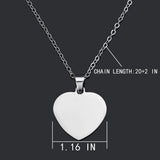 5Pcs Heart Pendant Necklace Jewelry Making Supplies Stainless Steel